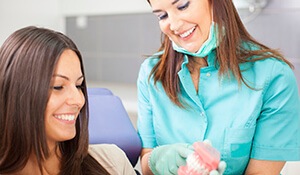 Closeup of patient with red, inflamed gums