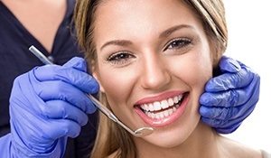 woman smiling dental checkup