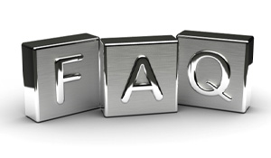 Silver FAQ blocks on white background
