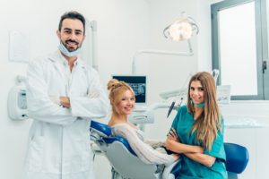 A patient visiting her dentist for treatment.