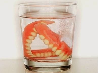 soaking dentures